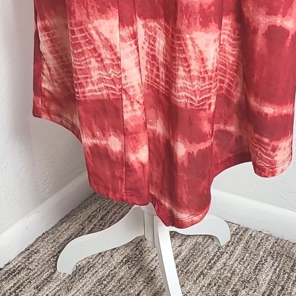 No Boundaries Red Tie-dye Midi-Dress, Lace Crochet Halter Back, Sz XL (15-17) - Picture 4 of 9